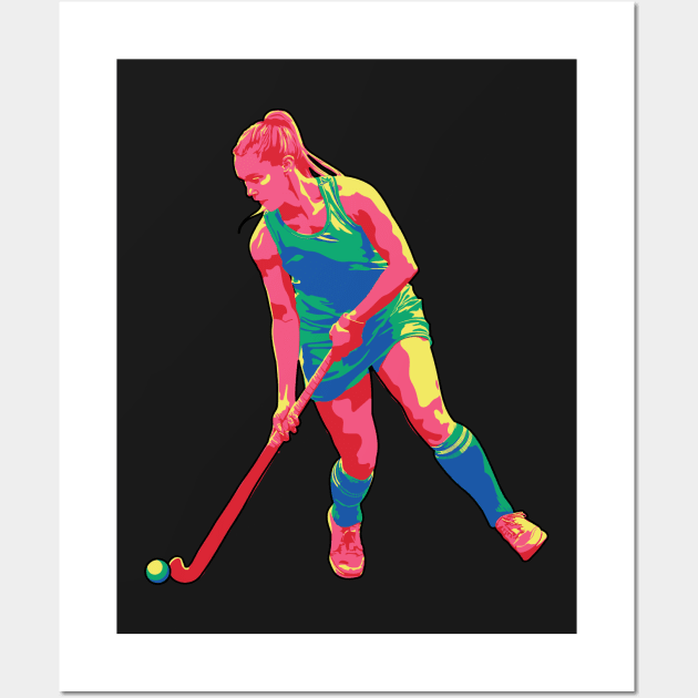 Field Hockey Player: Vibrant Wall Art by ziafrazier